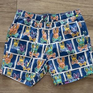 Psycho Bunny James Bunny In Box Big  Men's Swim Trunks size small NWOT